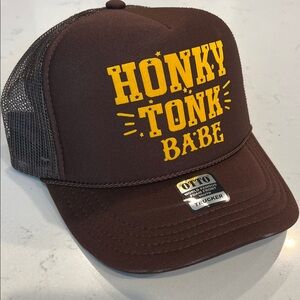 OTTO Brown Trucker Hat "honky Tonk babe"